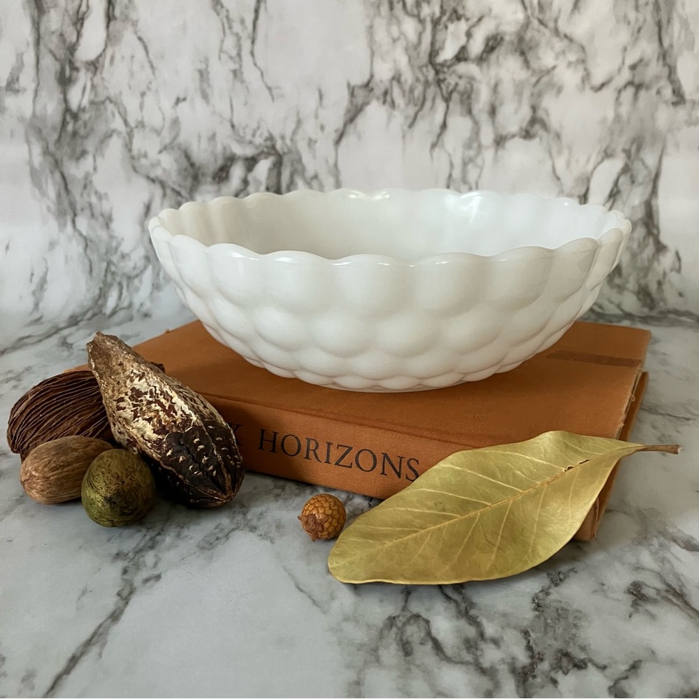 Anchor Hocking Vintage Milk-Glass Serving Bowl